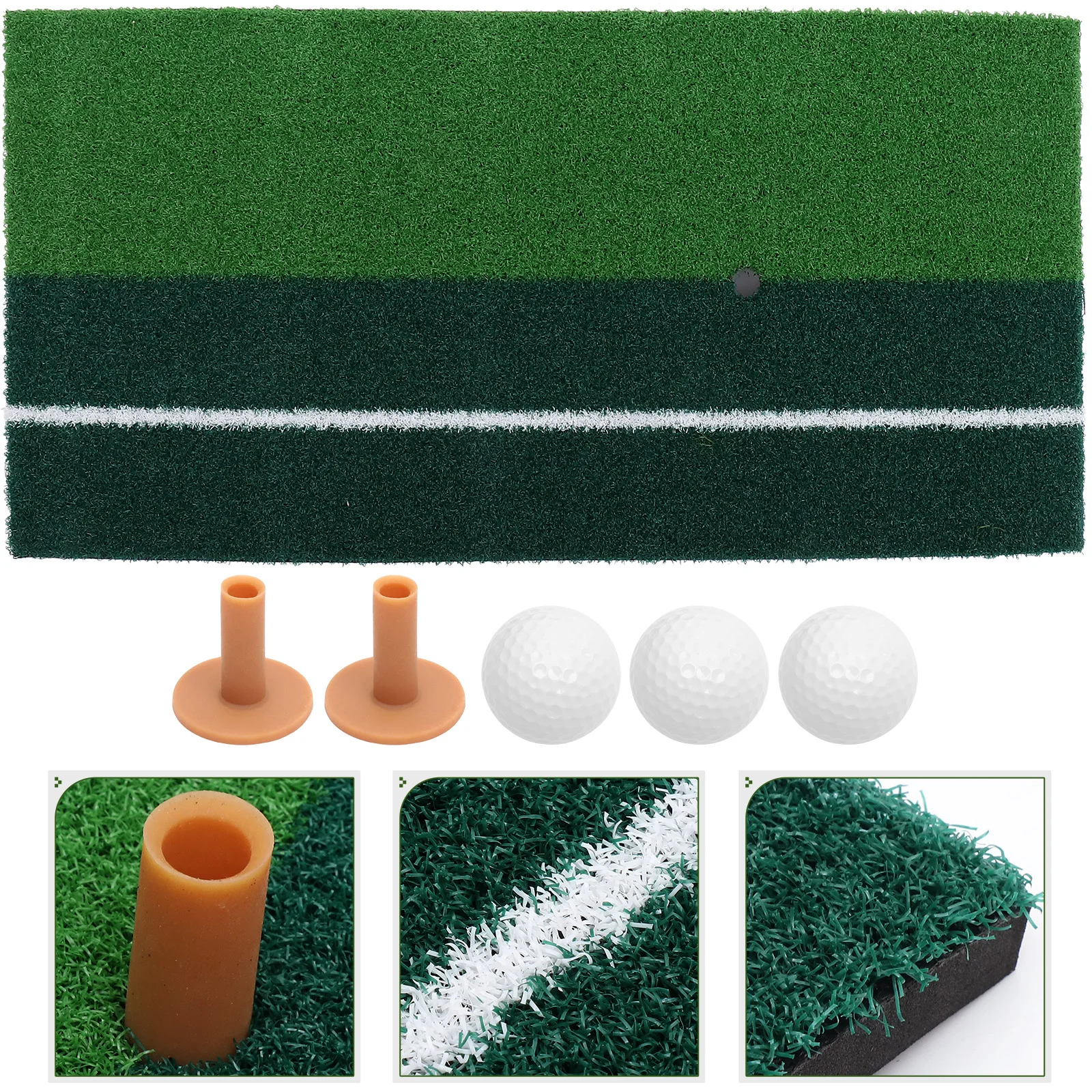 

2Pcs Premium Golf Swing Practice Mat 30x60cm Durable Artificial Turf Indoor Outdoor Training Aid Realistic Grass Surface Home