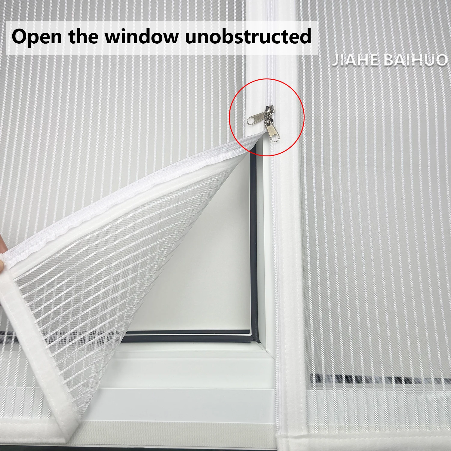 summer household zippered no-drill self-adhesive mosquito nets ,mosquiteras para ventana，curtains and window treatments