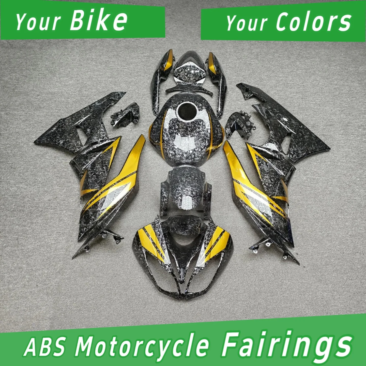 For KAWASAKI ZX6R 2009-2011 2012 Replacement Carbon Look Fairing - High Quality ABS Motorcycle Bodywork with Enhanced Durability