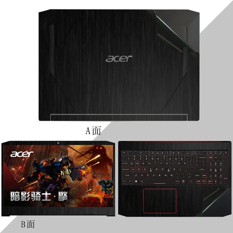 Precortado 1xTop + 1xPalmrest + 1xpantalla bisel piel pegatina funda película para Acer Nitro 5 AN517-41 AN517-52 AN517-51 17,3"