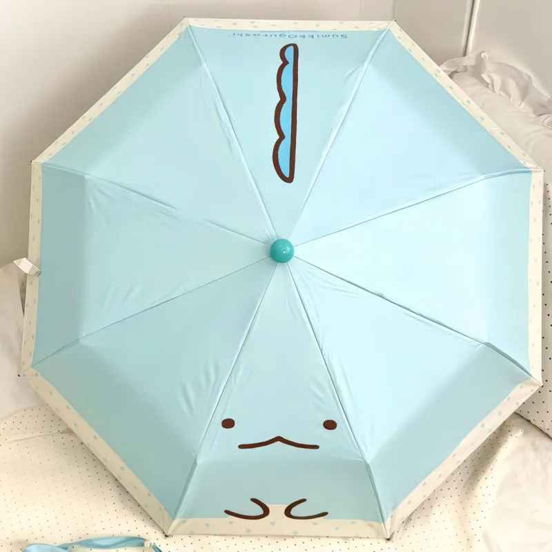 Cute Sumikkoed Gurashied Folding Umbrella Portable, UV Protection Sunshade Rain Gear Kawaii, Cartoon Parasol Girls Students Gift