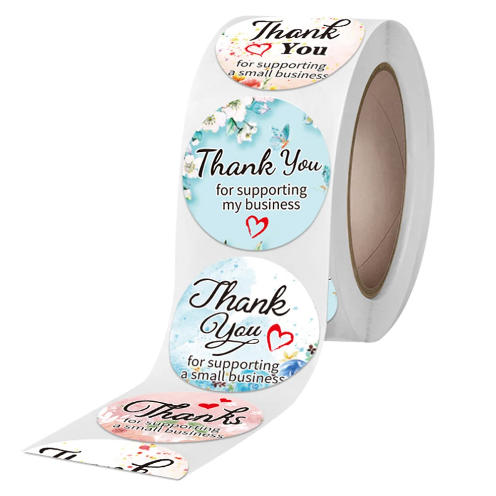 50-500pcs New Thank You For Supporting My Small Business Sticker Handmade Sticker Gift Packaging Sealed Label