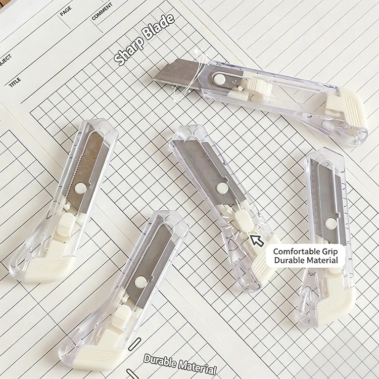 Creative Mini Craft Knife Portable Transparent Simple Design Home Use Package Opening Box Cutter Paper Trimmer Art Tool