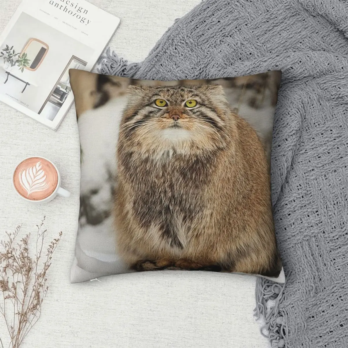 إيما القط بالاس ينتظر إلى الربيع للخياطة ساحة المخدة غطاء وسادة وسادة الراحة رمي وسادة للأريكة المنزلية #1