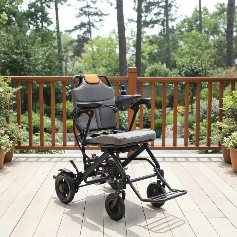 High-quality lightweight folding electric wheelchair, suitable for disabled people
