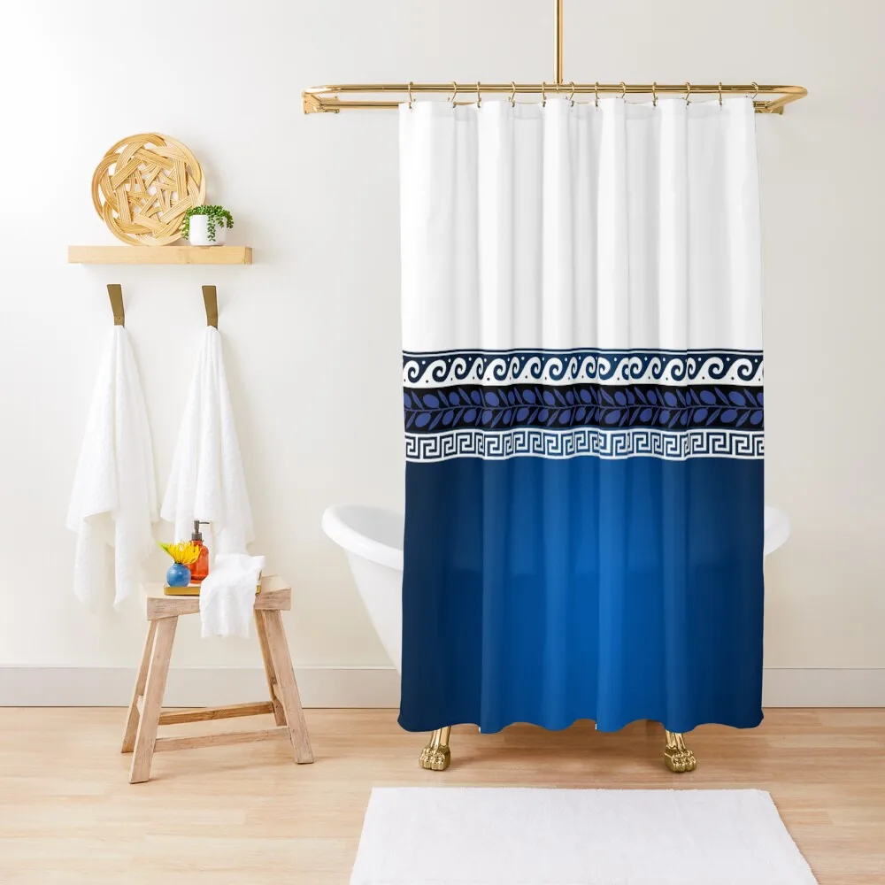 

Greek Key Patterns Yiorgos Collection Shower Curtain Bathroom Accessory Curtain