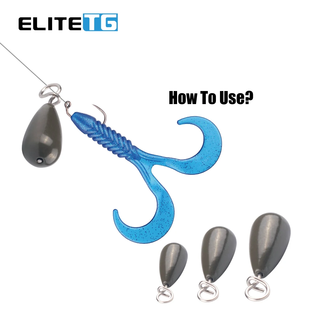 Plomos de pesca de tungsteno Elite TG en lágrima para lubina