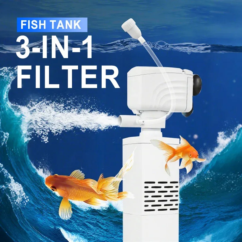 Aquarium Water Purification System 3-In-1 Fish Tank Filter Pump With Oxygen Generator Wave Maker 220V Circulation Filter