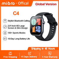 Mibro Watch C4 2Inch HD Display Bluetooth Call 24H Blood Oxygen Heart Rate Monitoring 100 Workout Modes Smartwatch for Men Women