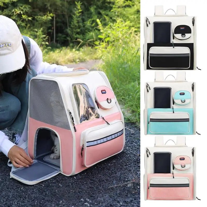 

Cat Backpack Carrier Small Dog Carrier Ventilated Pet Travel Carrying Bag Folding Pet Backpack For Kitten Puppy Small Dog Cat