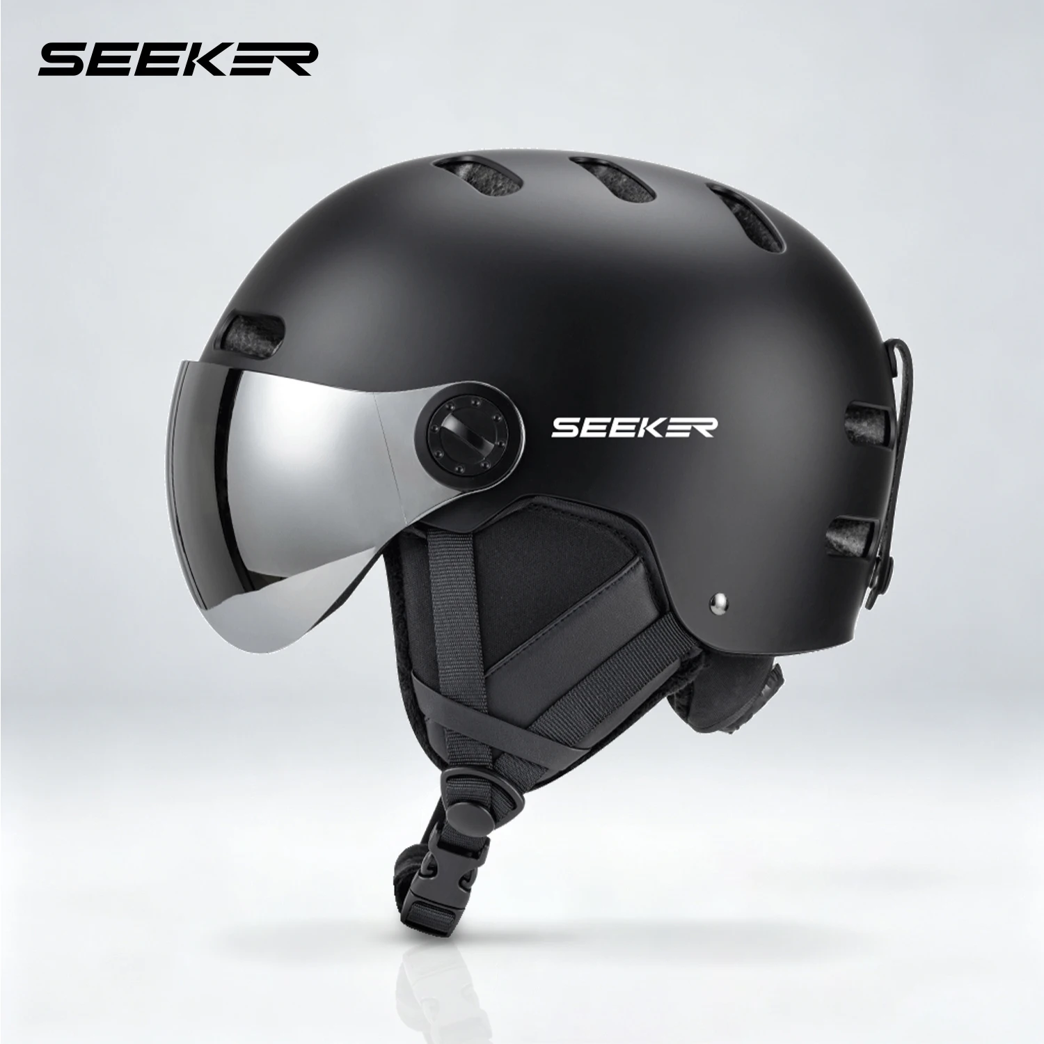 seeker大人用スキーヘルメット-ユニセックス-スキー用衝突防止保温スノーヘルメット-ウィンタースポーツ-シングルボード-ダブルボード-スキーヘルメット-ゴーグル付き