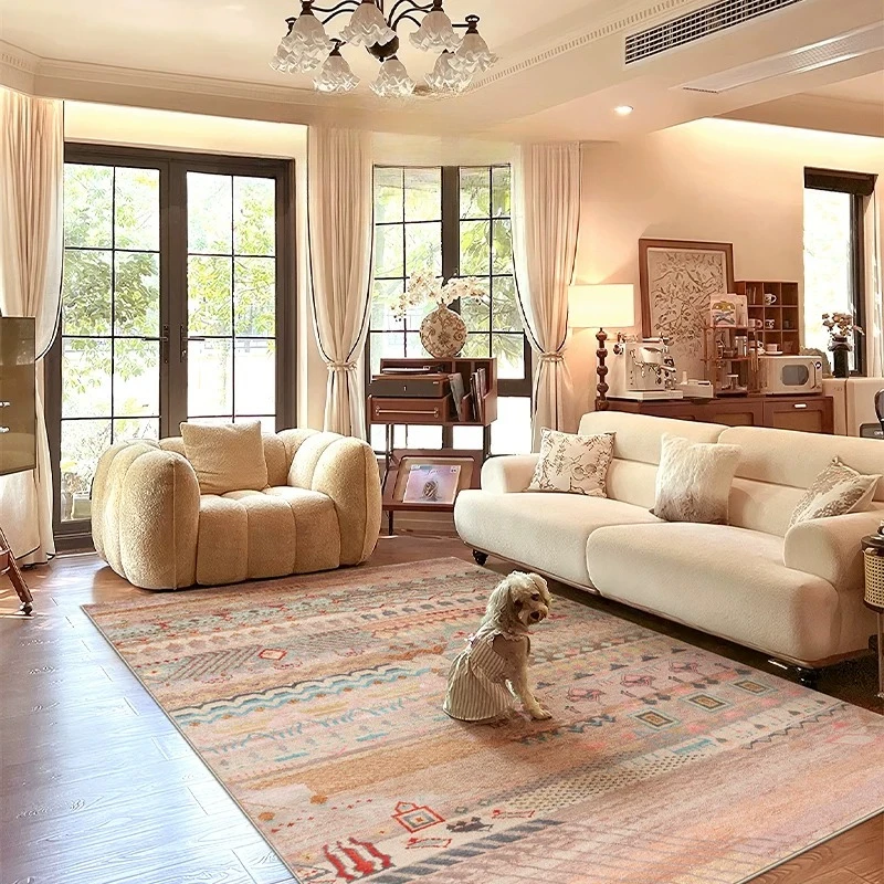 Retro ethnic style machine washable living room bedroom bedside carpet