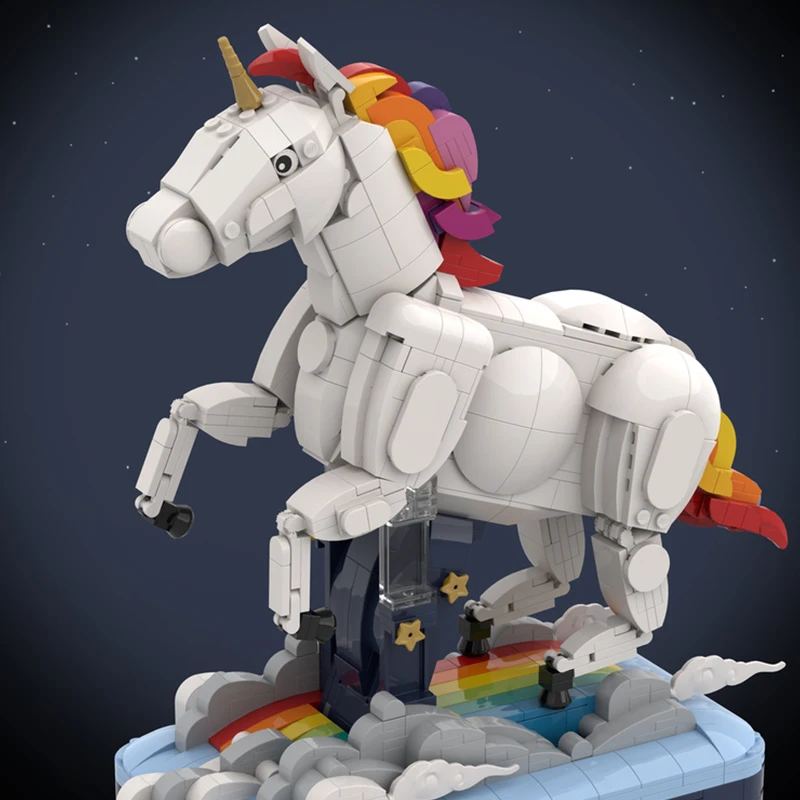 1405pcs MOC Unicorn Kinetic Sculpture Creative Building Blocks DIY Collection Series Birthday Gift Roo Decoration Children'sToys