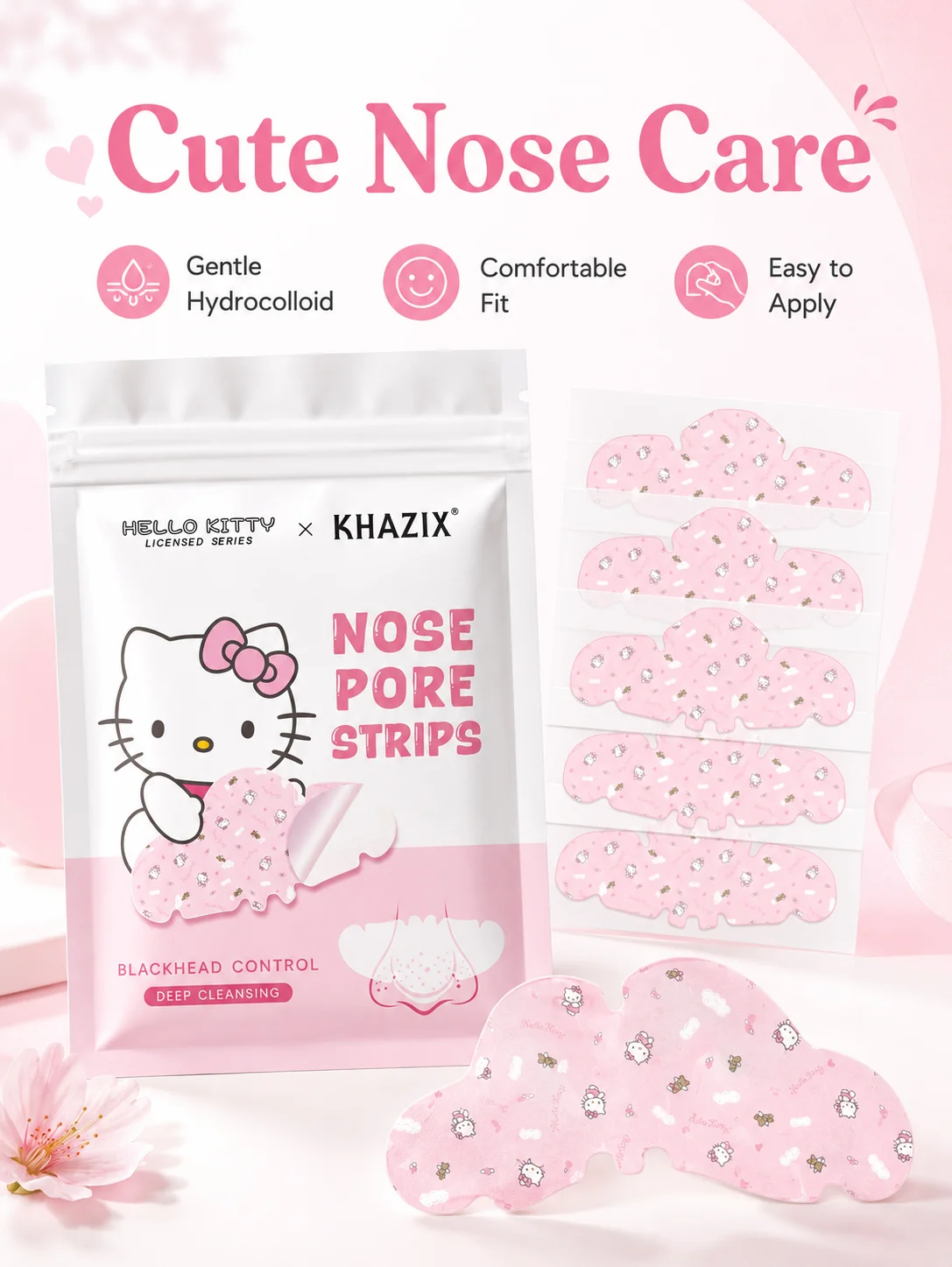 Nose Pore Cleansing Strips, Soft Fit Peel-Off Nose Patches for Daily Facial Skin Care