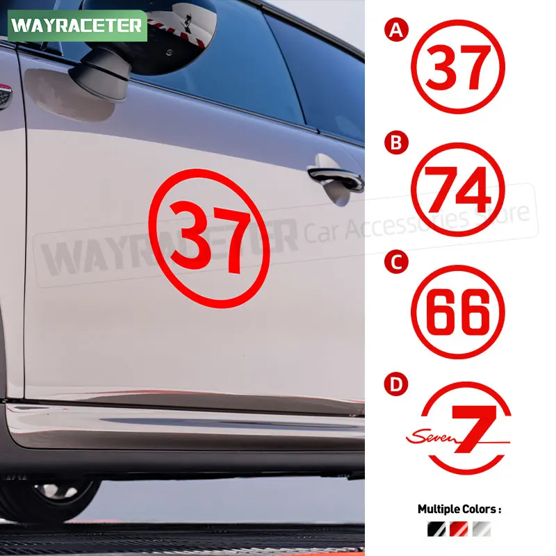 

Door Side Sticker Body Number 7 37 66 74 Graphics Decal For MINI Cooper F66 J01 F65 F67 U25 J05 2026 F56 R60 F60 R56 F54 F57