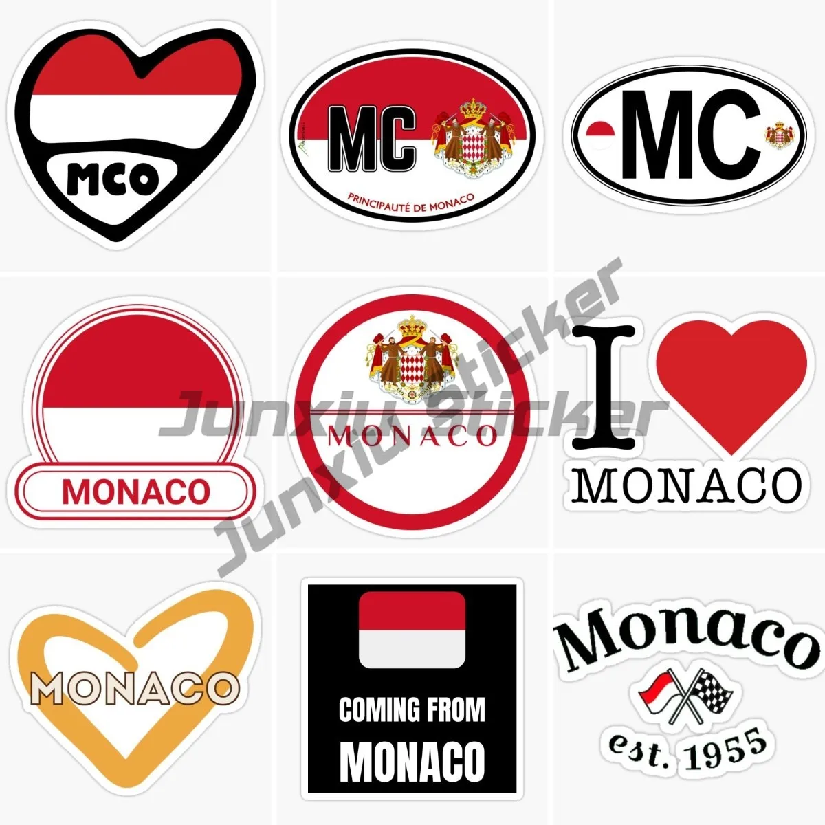 

Monaco Map Love Code Sticker Vinyl Car Stickers for Auto Motocross Racing Laptop Helmet Trunk Self Adhesive Decal