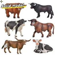 Cow Toys Bull Cattle Calf Angus Buffalo Figures Farm Animal Figurines Action Figure Plastic Animals for Children Toys Kids Games