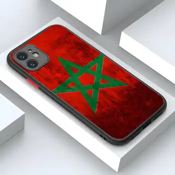 Matný kryt s marockou vlajkou pro iPhone 15 14 12 13 11 Pro Max XR XS Mini X 7 8 Plus 8 nejlepší prodej Pouzdro na iPhone Maroko - №6