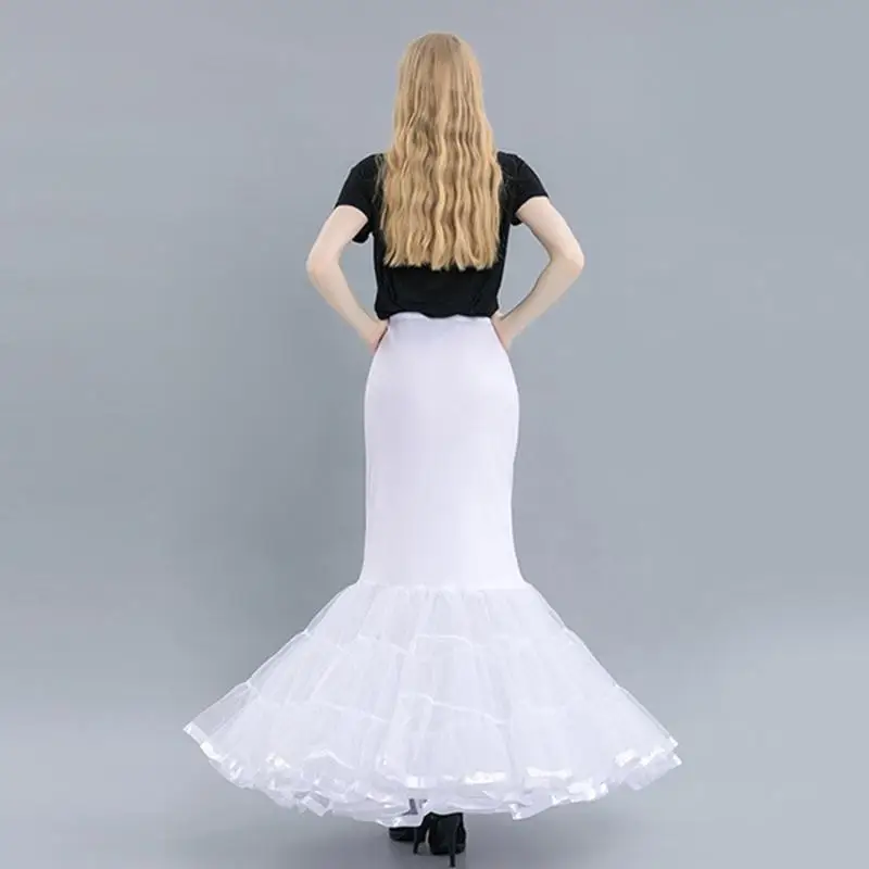 

652F Элегантная нижняя юбка-рыбий хвост с эластичной резинкой на талии для свадебного платья