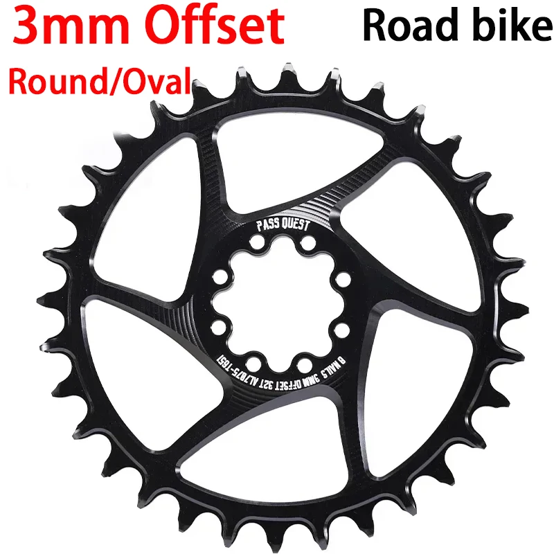 8 Nails Sprocket 3mm Offset Round/Oval Road Bike Direct Mount Chainwheel 28-48T for Sram ETAP AXS FORCE RED Crankset