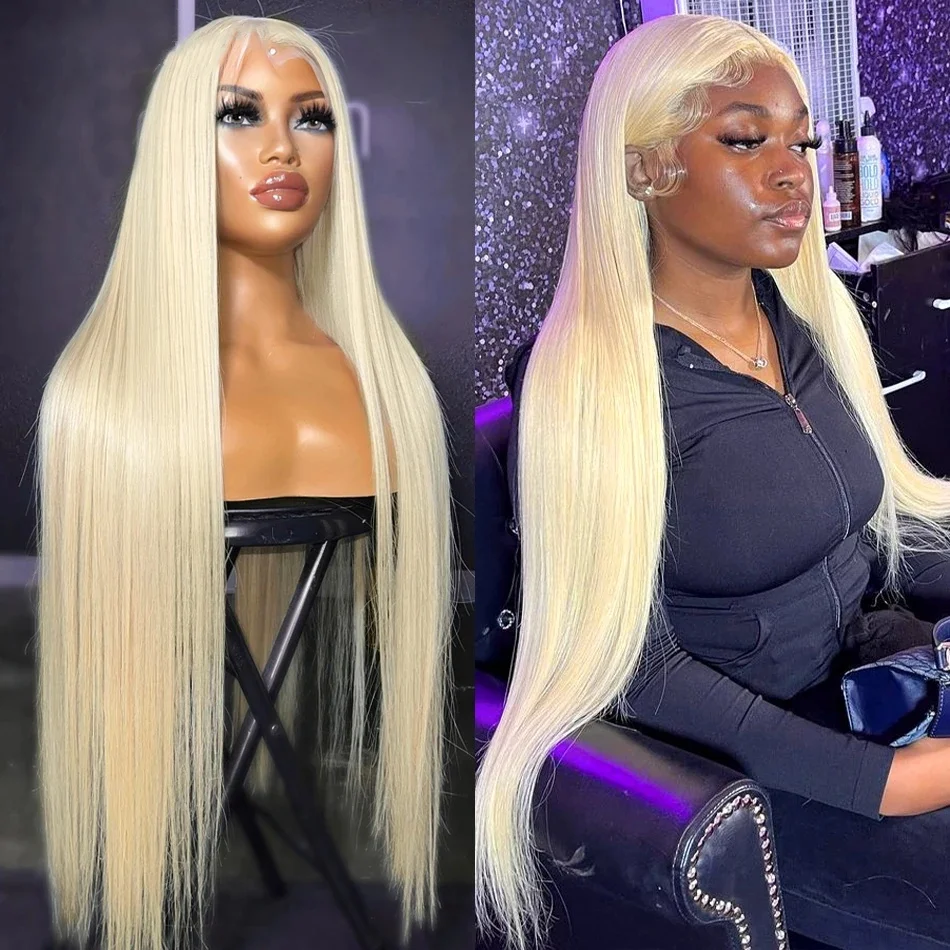 

YKB 13x4 13x6 HD Lace Frontal Wig 613 Blonde Colored Bone Straight Human Hair Wigs For Women 180 Density 28 32 40 Inch Remy Hair