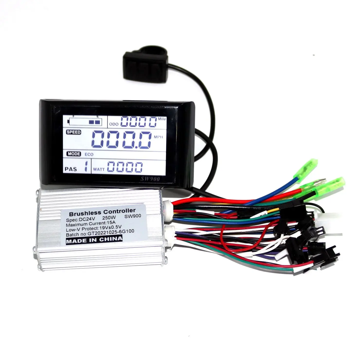 Greentime 24V 36V 48V 250W  Brushless DC Motor Controller Ebike Controller +SW900 LCD Display One Set