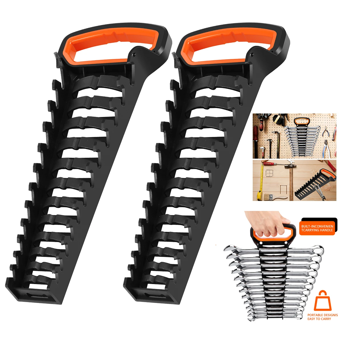 2/4 Piece Wrench Organizer Tray Plastic Wrench Organizer Tool Storage Rack Standard Wrench Bracket Wrench Bracket Torx Wrench