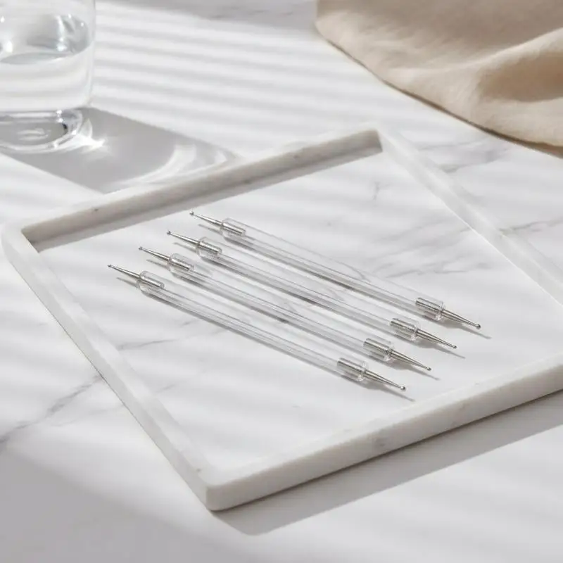 5Pcs Dual-ended Nail Art Dotting Tool Set Different Size Tip Rhinestone Picker for Nail Artist Studio Use
