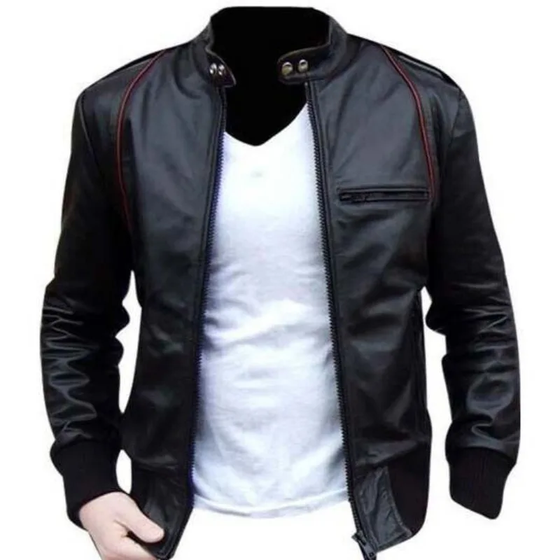 

Stylish Look Men's Authentic Lambskin Pure Leather Jacket Bomber Winter Out Wear