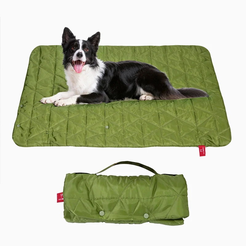 

Outdoor Dog Bed Portable Travel Mat Rollup Pet Camping Gear Crate Pad with Carry Handles for Large Dogs Super Soft Washable