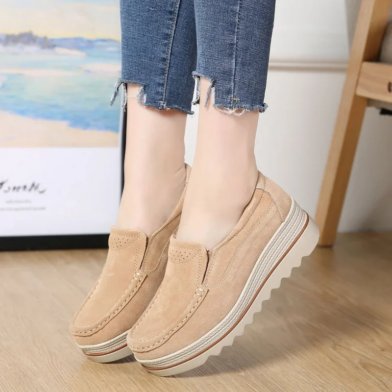 Women Flats Shoes Woman Platform Slip On Flats Sneakers Women Suede Ladies Tenis Loafers Moccasins Casual Shoes 2023