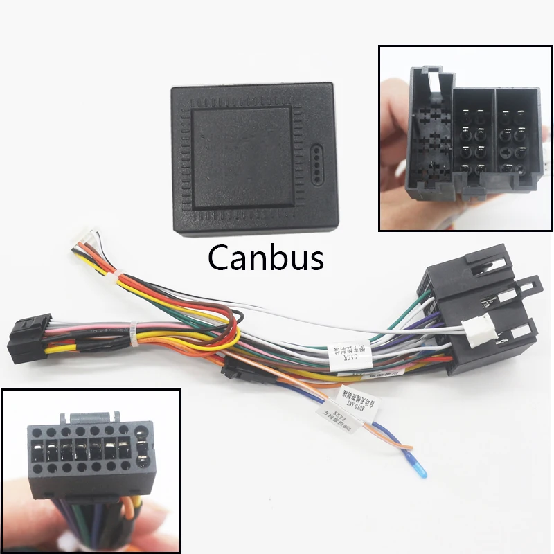 

Автомобильный радиоприемник, стерео головное устройство, 16-контактный адаптер жгута проводов с коробкой Canbus для Volkswagen Android, разъем кабеля питания