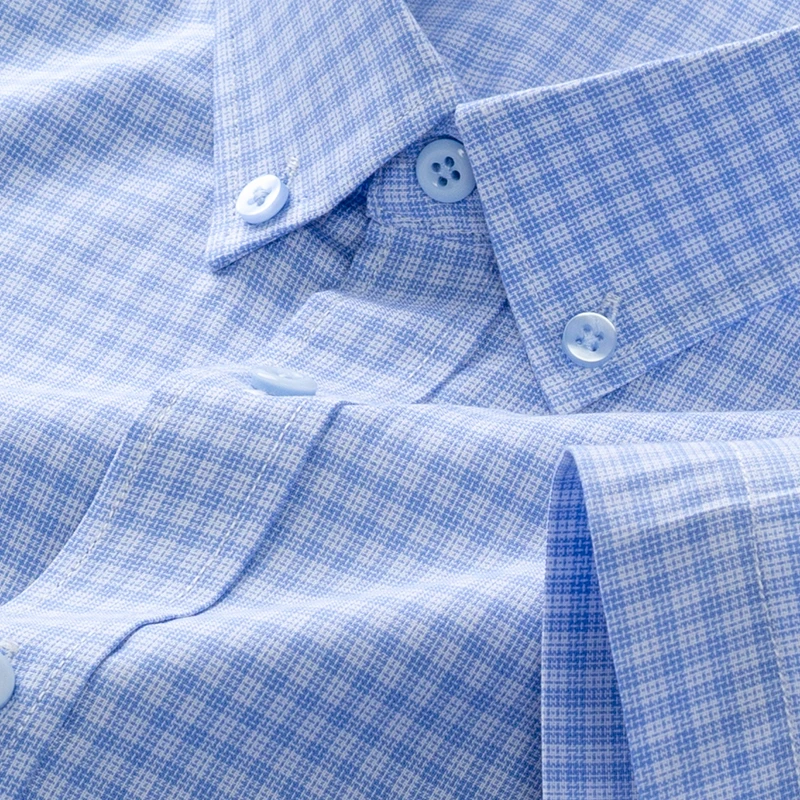 

New in shirt houndstooth summer cotton short sleeve shirts for men casual Modal single pocket plaid elegant designer clothes