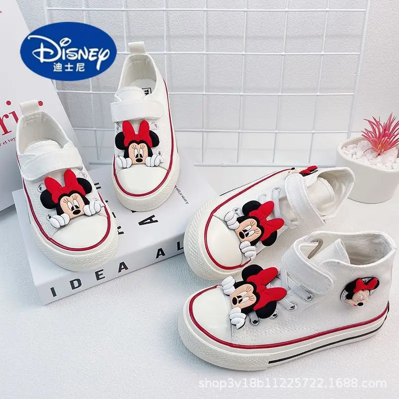 

Холщовая обувь для девочек Disney для школы | Дышащие кроссовки на мягкой подошве, осенне-весенняя повседневная обувь для детей