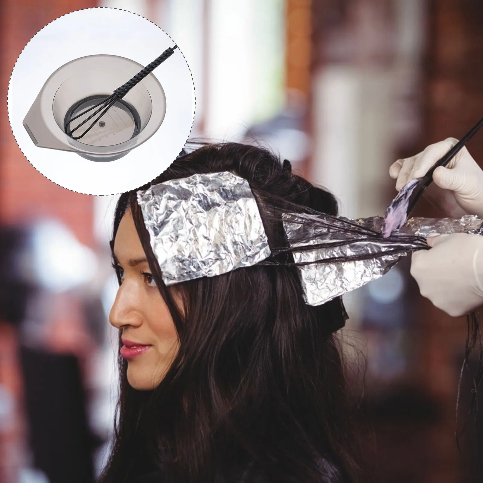 

1 Set Hair Dye Bowl Transparent Thickened Scale Design Mixing Tint Tool Salon Professional Stirring Kit Hairdressing Color Cream