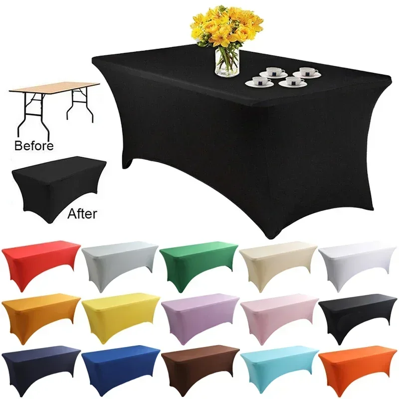 4/5/6/8FT Solid Color Polyester Tablecloth High-end Hotel Restaurant Wedding Exhibition Decoration Wear-resistant 단색 하이 스트레치 식탁보