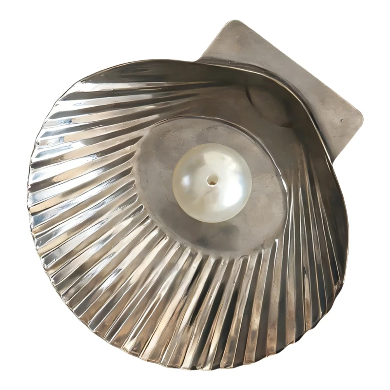 R53F Shell Incenses Stand Metal Ashes Catcher Tray for Home Desk Accent