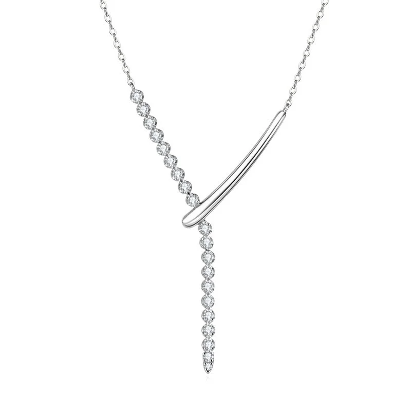 

ZFSILVER Fashion Trendy Classic s925 Silver Moissanite Design Letter Y Necklace For CharmsWomen Accessories Jewelry Gift NMO-085