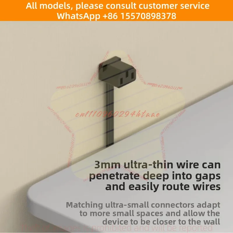 90-Degree Elbow Power Supply Extension Cable - Ultra-Thin Soft C13 to C14 3-Pin