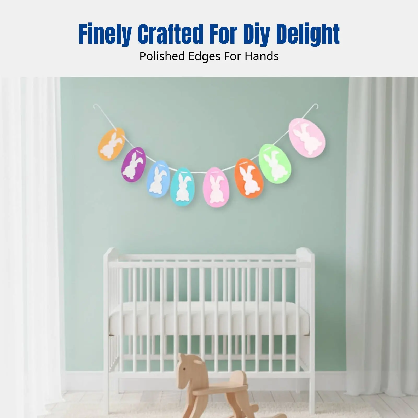 

Fabric Bunny Bunting, Colorful Bunny Banner, Cute Event Hanging Decoration, Party Atmosphere Prop