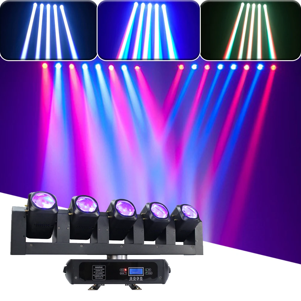 5X40W RGBW Led Rotating Beam Wash Strobe Moving Head Light DMX With Strobe Effect Light For Dj Concert Event Show Stage Party