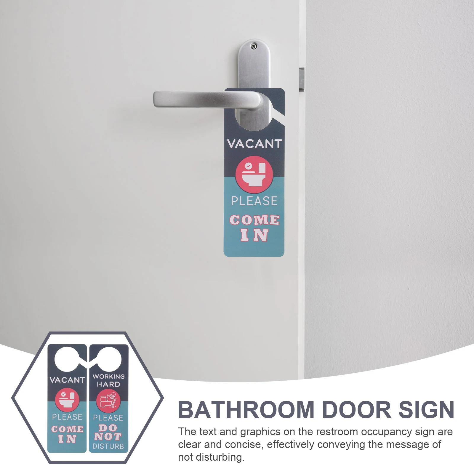 

Creative Double-Sided Pvc Toilet Door Hanger Sign Funny Pooping Room Indicator Do Not Disturb Sign For Bathroom With Hook Party