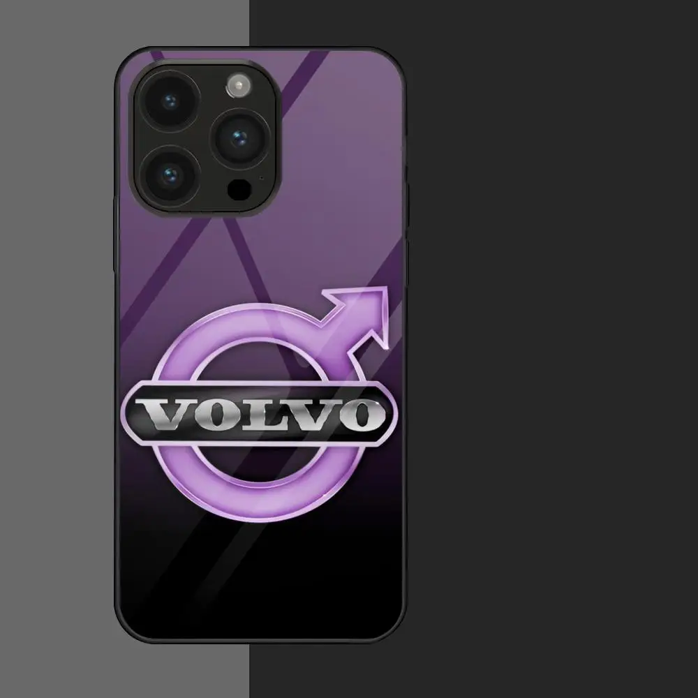 The Cars V-Volvo-ov MAISTO Mouse Pad Glass Phone Case For Iphone 16 15 14 13 11 12 Pro Max Xr X Xs 8 7 Plus