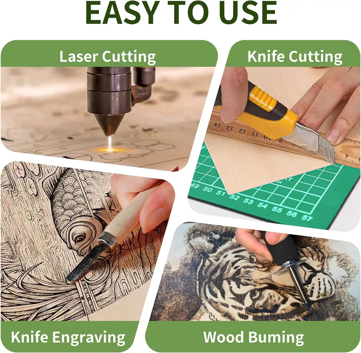 Pacote com 48 Folhas de Compensado de Basswood, 12x12x1/8 Polegadas, Superfície Lisa para Corte a Laser e Artesanato DIY