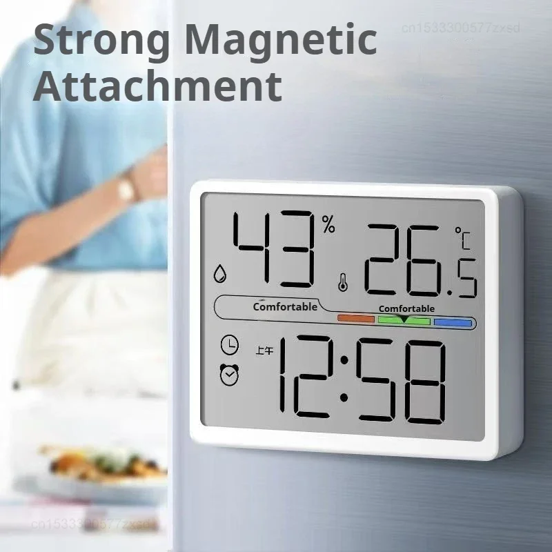 Nouvelle station météo électronique avec thermomètre et hygromètre, haute précision, avec horloge de table, thermomètre à fonctions domestiques, outils LCD.