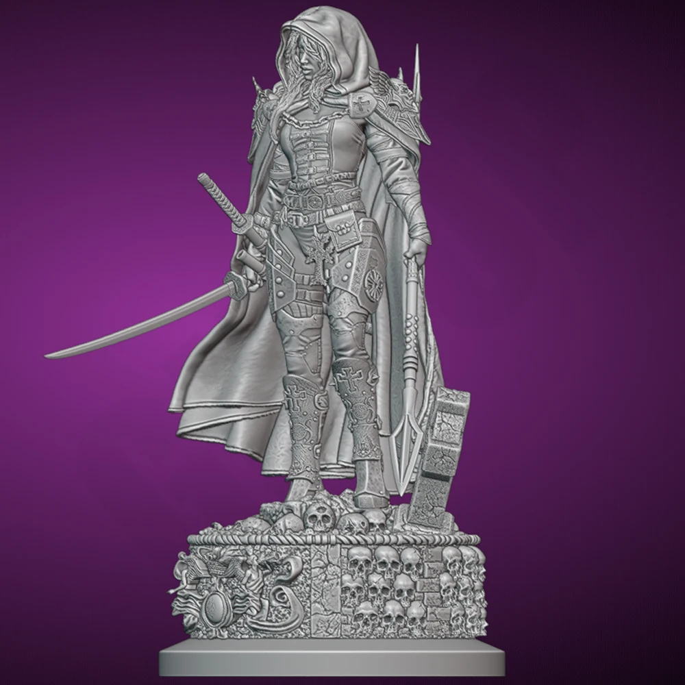 1/24 Magdalena أنثى المحارب تمثال راتنج لعبة غير مصبوغ GK دمية المفكك ثلاثية الأبعاد طباعة الجمعية مصغرة تخفيض تمثال لعبة