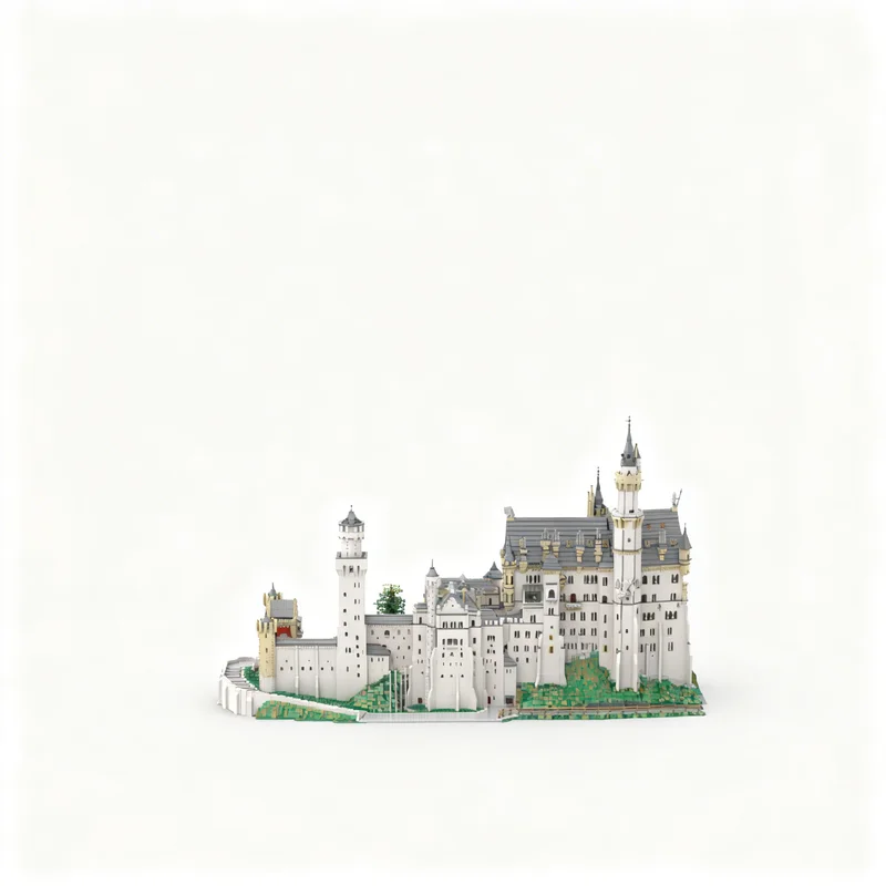 57493pcs MOC Neuschwanstein Castle Modular Buildings Model Building Blocks Christmas Gift Toys Collection Display Education