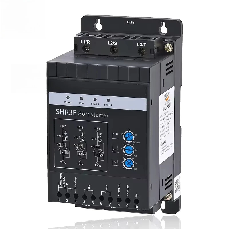 30KW 480V 3-Phase Solid-State Soft Starter For Slip Ring Motor 40HP 45A Built-in Bypass Efficient