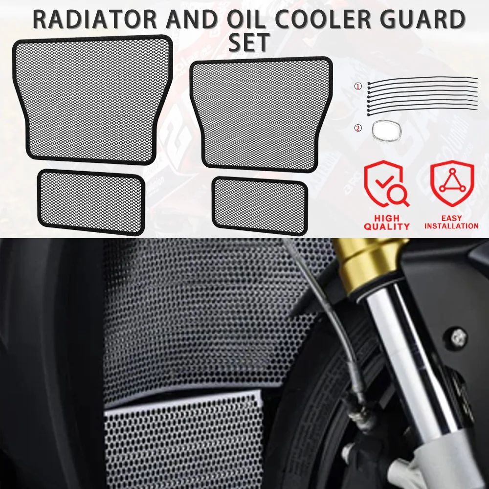 

For BMW S1000RR 2009 2010 2011 2012 2013 2014 2015 2016 2017-2019 Motorcycle Radiator Grille Guard Cover Oil Cooler Guard Set