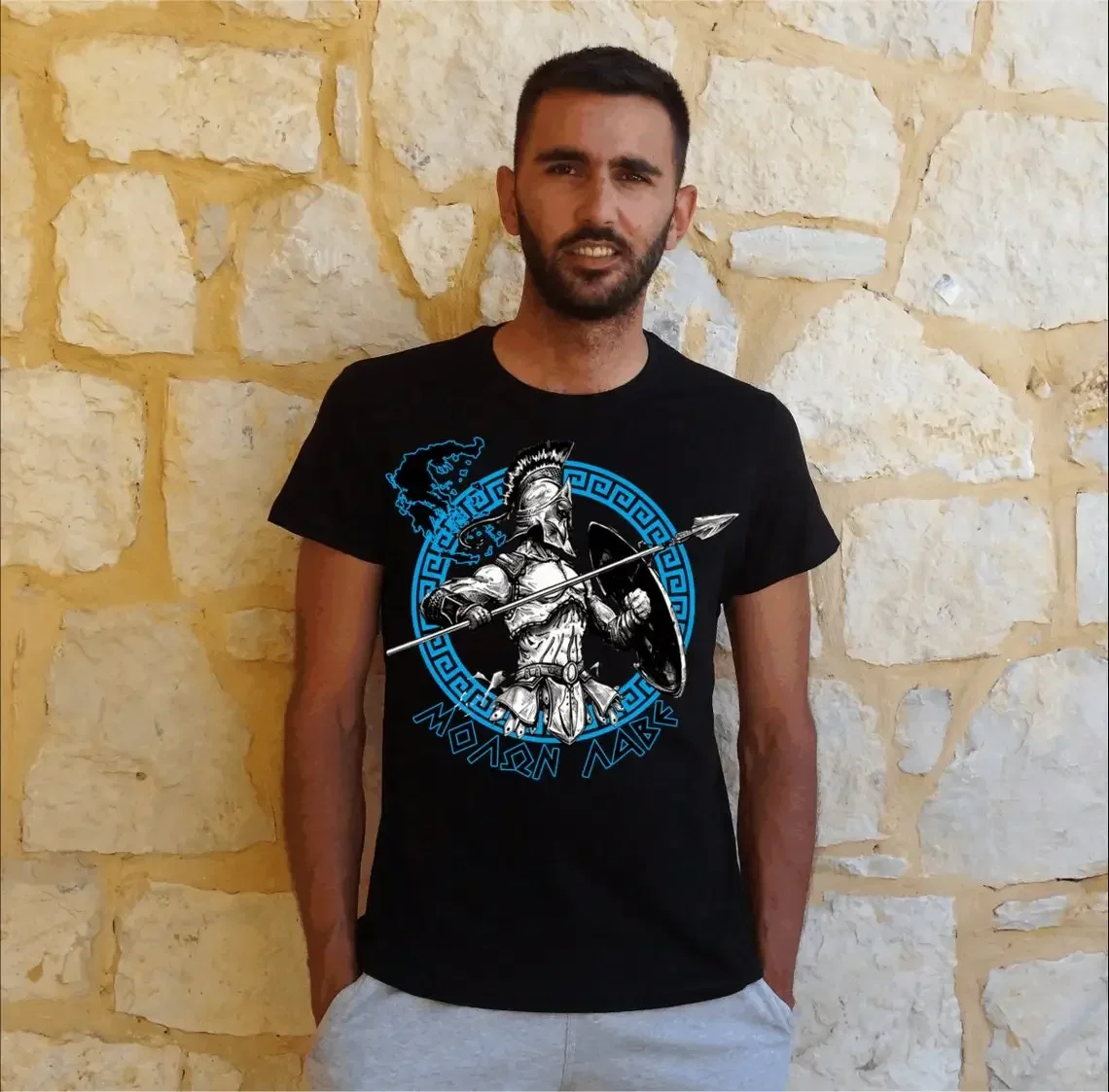 

Greek Myth Spartan King Leonidas 300 This Is Sparta Unisex T-Shirt 100% Cotton O-Neck Summer Short Sleeve Casual Mens T-shirt